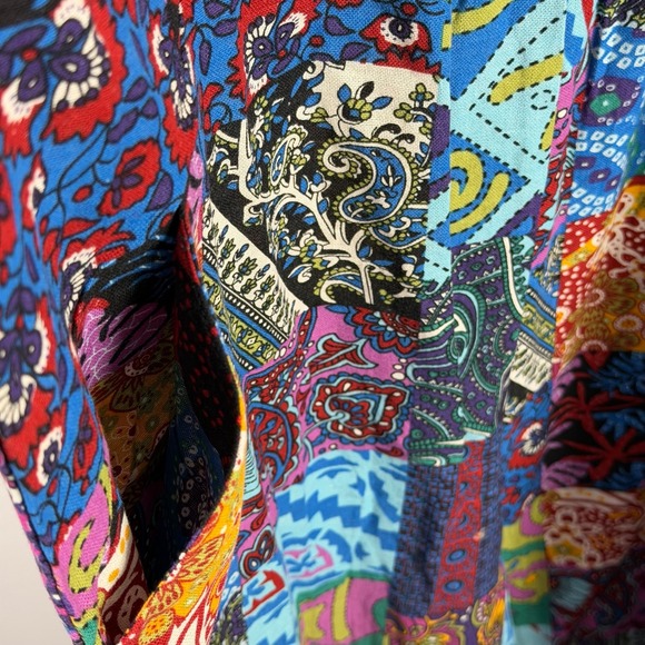 Womens Patchwork Jumpsuit Overalls Boho Festival Multicolored Cotton Blend XXL - Picture 13 of 14